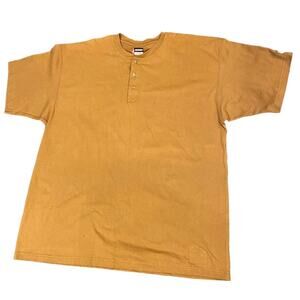 Dickies Mens 3 XL Short Sleeve Henley in a Golden Brown Color